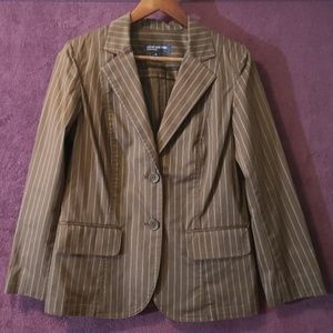 Jones New York Signature Blazer, Brown Pinstripe S